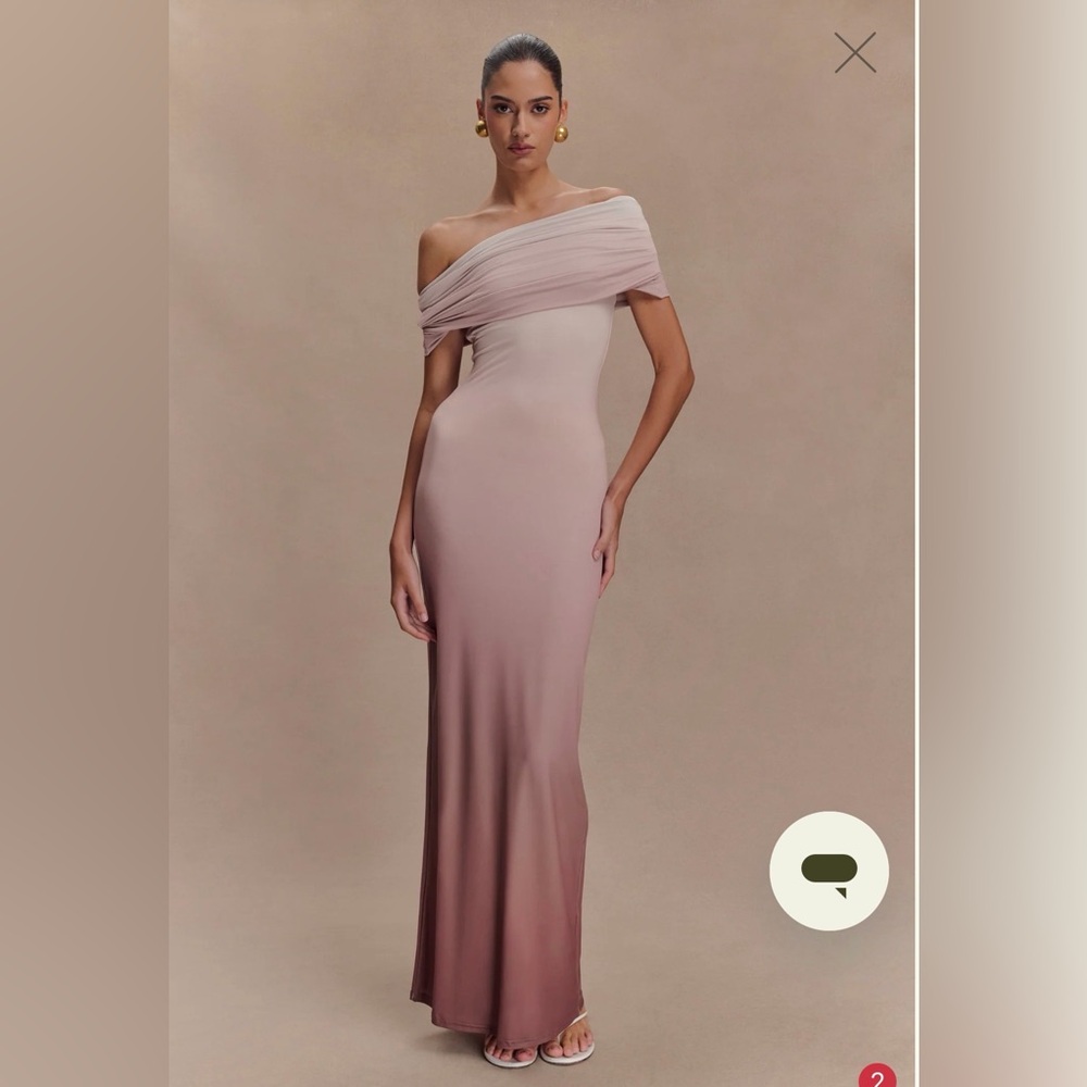 Meshki Off Shoulder Slinky Maxi Dress